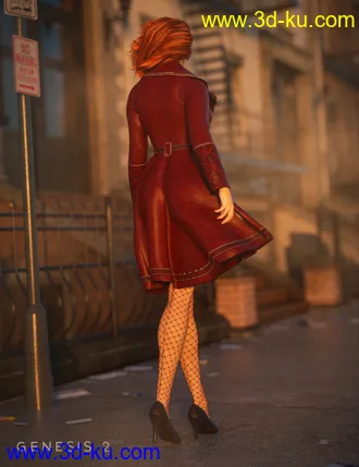 3D打印模型Sinful Nights Lingerie and Overcoat for Genesis 2 Female(s)的图片