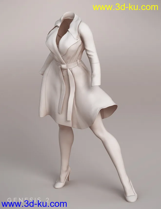 Sinful Nights Lingerie and Overcoat for Genesis 2 Female(s)模型的图片7