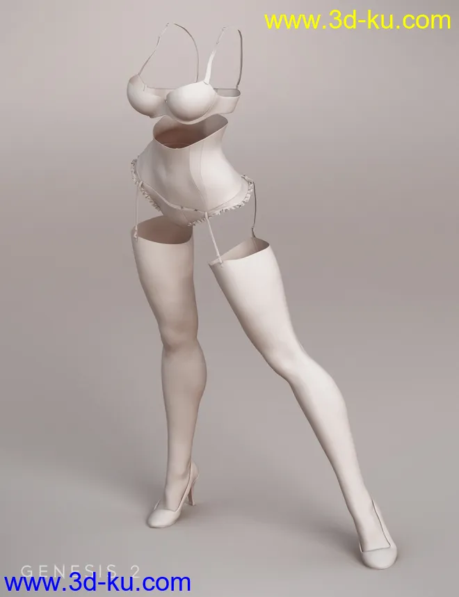 Sinful Nights Lingerie and Overcoat for Genesis 2 Female(s)模型的图片8