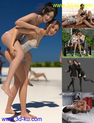 3D打印模型Sister Poses for Genesis 3 and 8 Female的图片