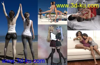 3D打印模型Sister Poses for Genesis 3 and 8 Female的图片
