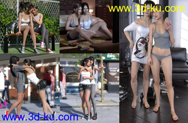 Sister Poses for Genesis 3 and 8 Female模型的图片6