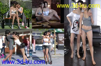 3D打印模型Sister Poses for Genesis 3 and 8 Female的图片