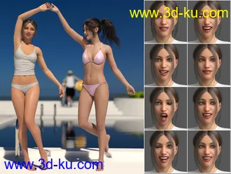 3D打印模型Sister Poses for Genesis 3 and 8 Female的图片
