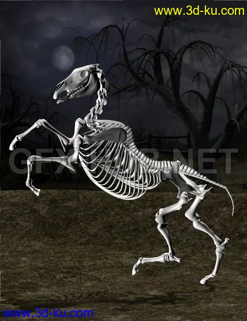 Skeleton Horse Poses模型的图片1