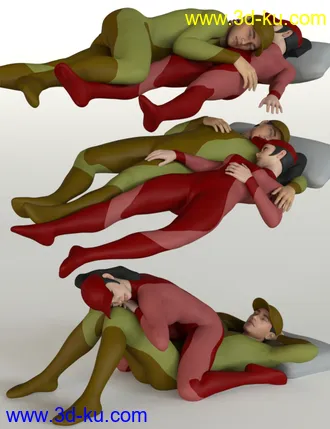 3D打印模型Sleeping Pose Pairs for Genesis 8的图片