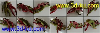 3D打印模型Sleeping Pose Pairs for Genesis 8的图片