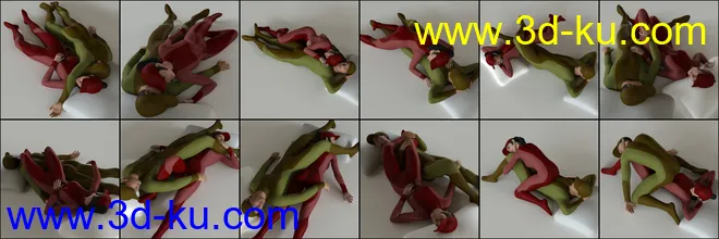 Sleeping Pose Pairs for Genesis 8模型的图片5