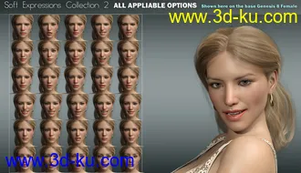 3D打印模型Soft Expressions Collection 2 for Genesis 8 Females的图片