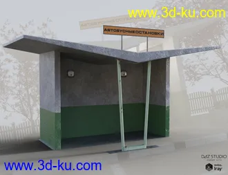 3D打印模型Soviet Bus Stop的图片