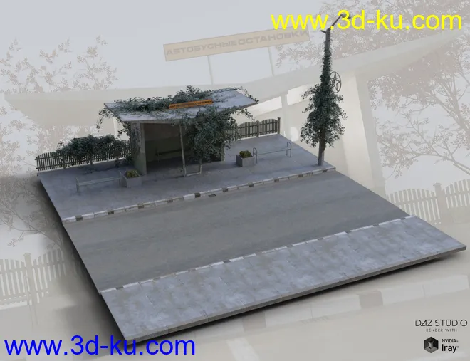 Soviet Bus Stop Forlorn模型的图片5