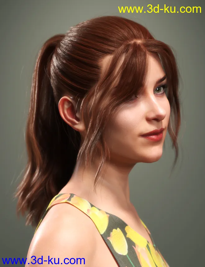 SP Hair 014 for Genesis 3 and 8 Female模型的图片4