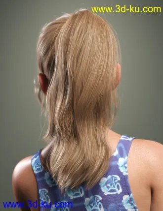 3D打印模型SP Hair 014 for Genesis 3 and 8 Female的图片