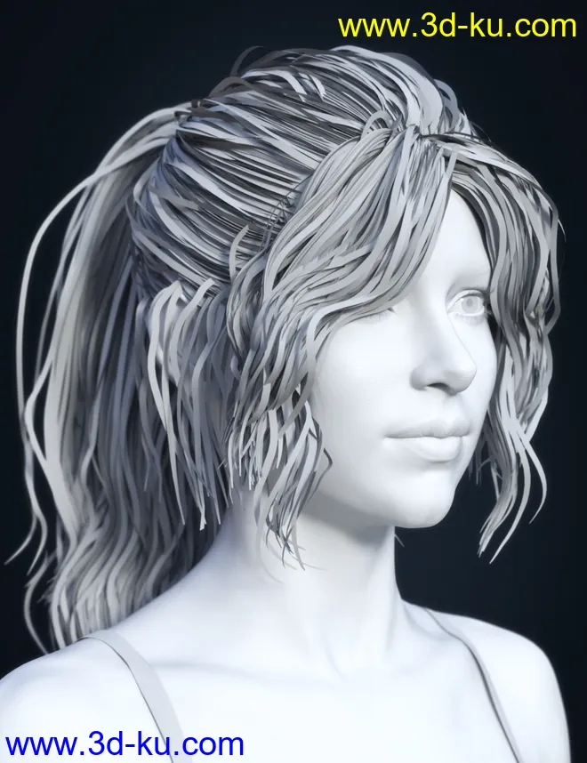 SP Hair 014 for Genesis 3 and 8 Female模型的图片7