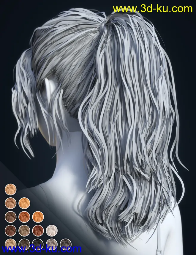 SP Hair 014 for Genesis 3 and 8 Female模型的图片8