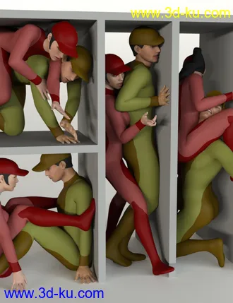 3D打印模型Squeezed Together Poses for Genesis 8的图片