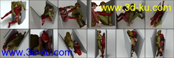 Squeezed Together Poses for Genesis 8模型的图片5