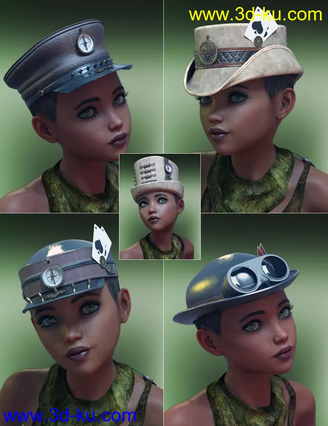 Steam Punk Hats for Genesis 8模型的图片2