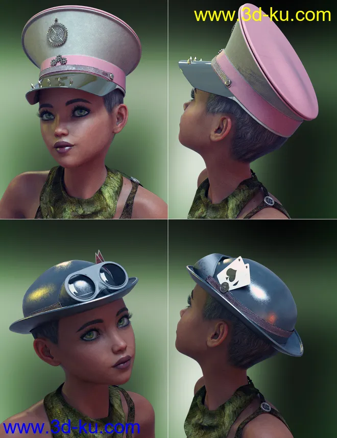 Steam Punk Hats for Genesis 8模型的图片4