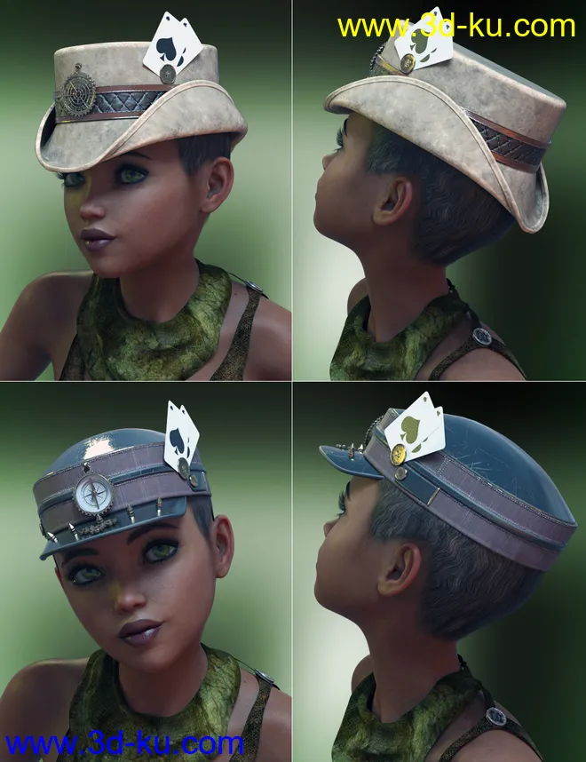 Steam Punk Hats for Genesis 8模型的图片5
