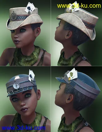 3D打印模型Steam Punk Hats for Genesis 8的图片