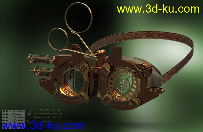 Steam Punk Hats for Genesis 8模型的图片9