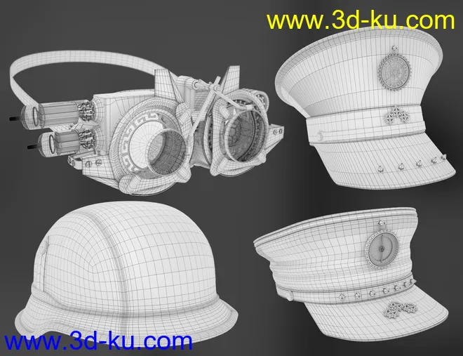 Steam Punk Hats for Genesis 8模型的图片10
