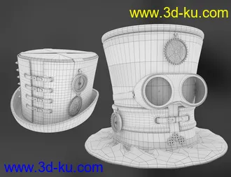 3D打印模型Steam Punk Hats for Genesis 8的图片