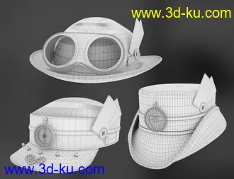 3D打印模型Steam Punk Hats for Genesis 8的图片