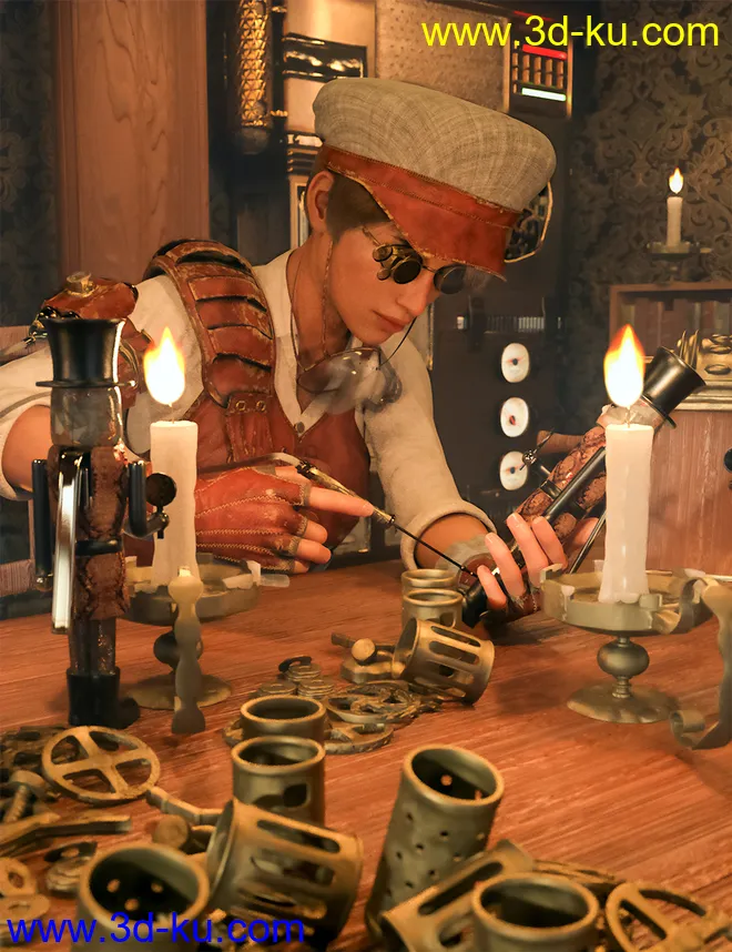 Steampunk Artificer for Genesis 8 Females模型的图片1