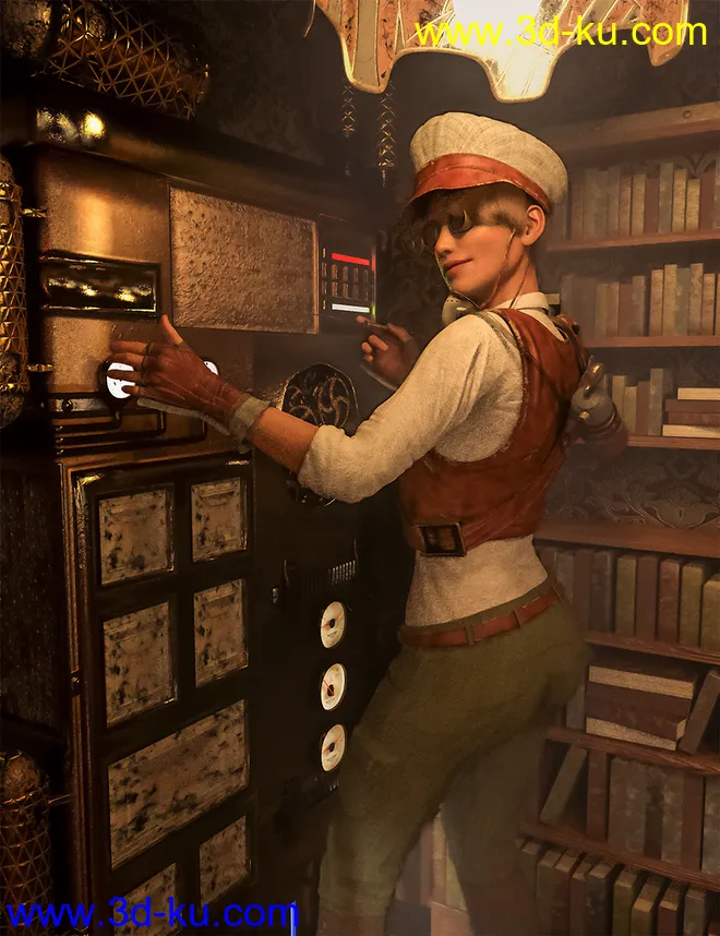 Steampunk Artificer for Genesis 8 Females模型的图片3