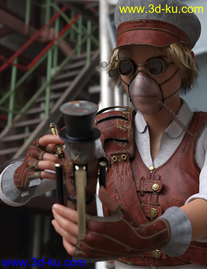 Steampunk Artificer for Genesis 8 Females模型的图片7