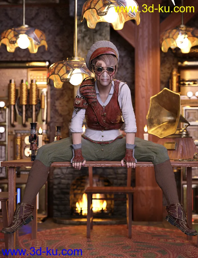 Steampunk Artificer for Genesis 8 Females模型的图片13