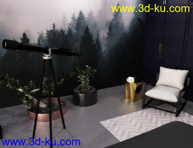 Stylish Bedroom模型的图片5
