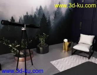 3D打印模型Stylish Bedroom的图片