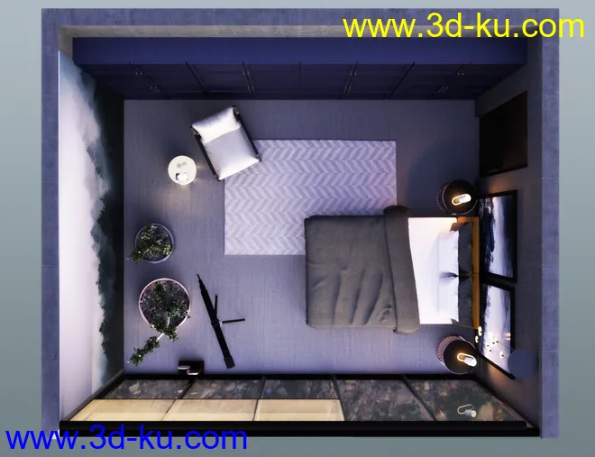 Stylish Bedroom模型的图片8