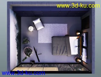 3D打印模型Stylish Bedroom的图片