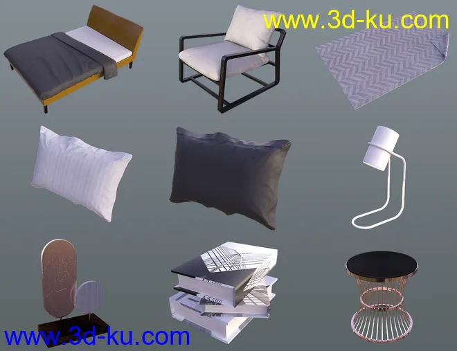 Stylish Bedroom模型的图片11