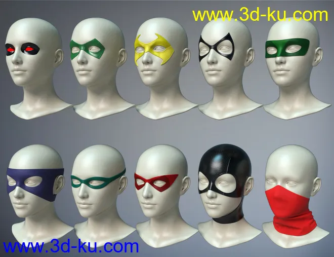 Super Hero Masks for Genesis 8 Females模型的图片12