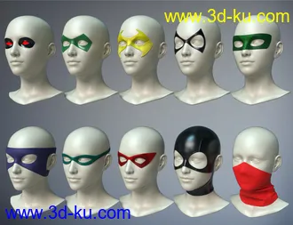 3D打印模型Super Hero Masks for Genesis 8 Females的图片