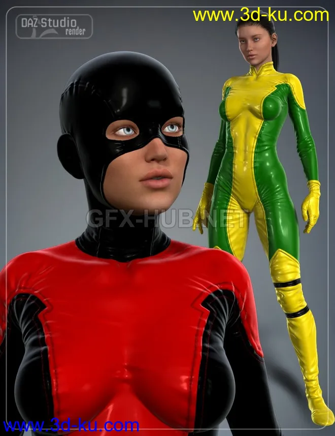 Super Hero Suit for Genesis 2 Female(s) and Victoria 6模型的图片1