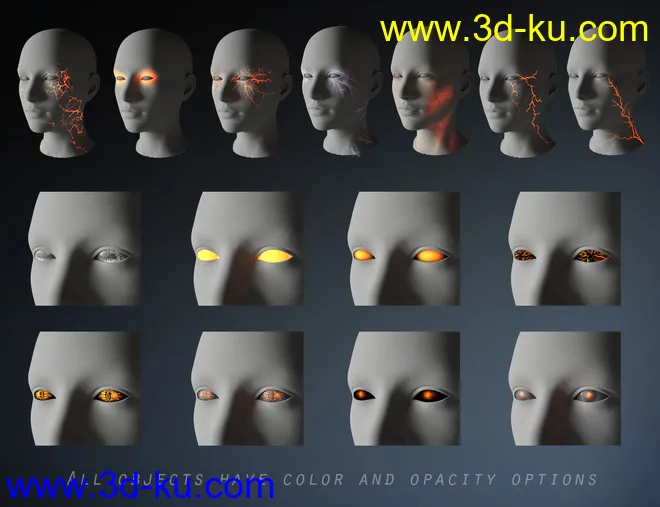 Superhero Eyes and Face FX for Genesis 8 Females模型的图片12