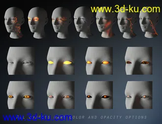 3D打印模型Superhero Eyes and Face FX for Genesis 8 Females的图片