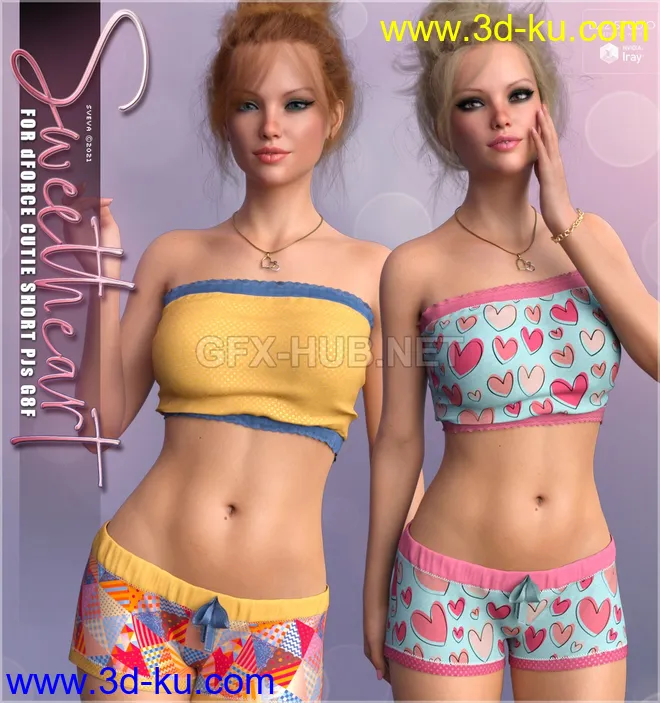 Sweetheart for dForce Cutie Short PJs G8F模型的图片1