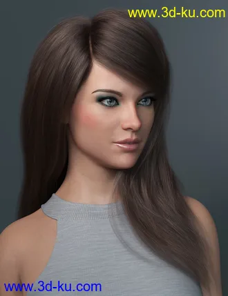 Swept Bangs Hair for Genesis 3 and 8 Females模型的图片1
