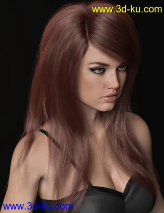 Swept Bangs Hair for Genesis 3 and 8 Females模型的图片11