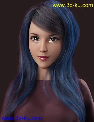 3D打印模型Swept Bangs Hair for Genesis 3 and 8 Females的图片