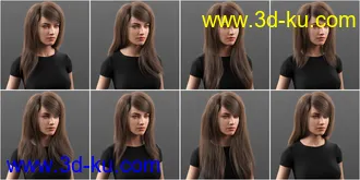 Swept Bangs Hair for Genesis 3 and 8 Females模型的图片22