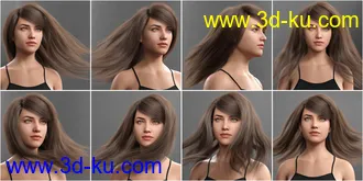 Swept Bangs Hair for Genesis 3 and 8 Females模型的图片23