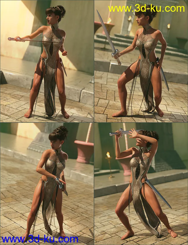 Sword Poses for Genesis 8 Female模型的图片2